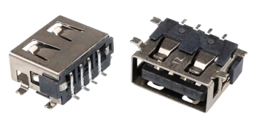 Conector Jack USB 2.0 A Fêmea 4 Pinos 4 Garras	
